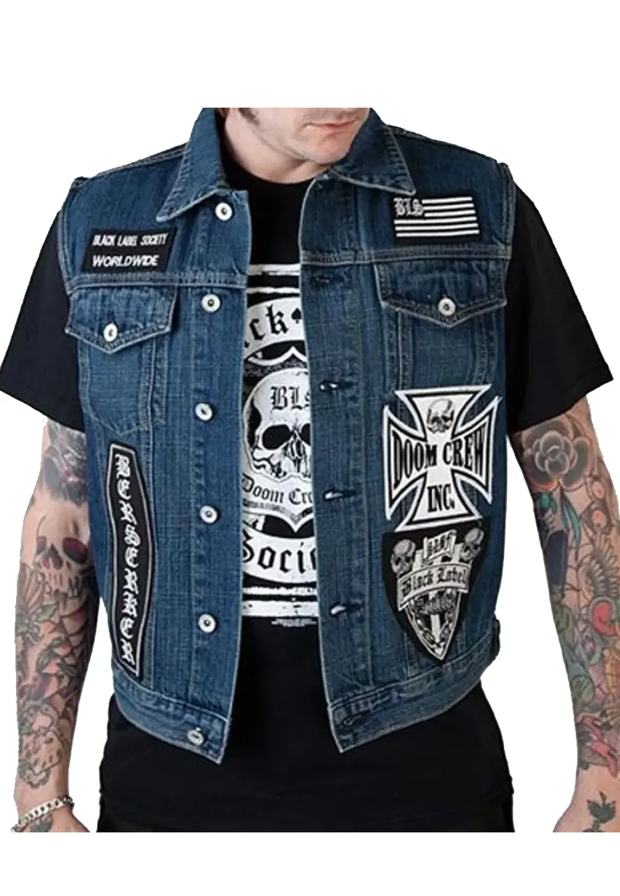 BLS Motorcycle Denim Vest BLS Motorcycle Denim Vest - Image 3