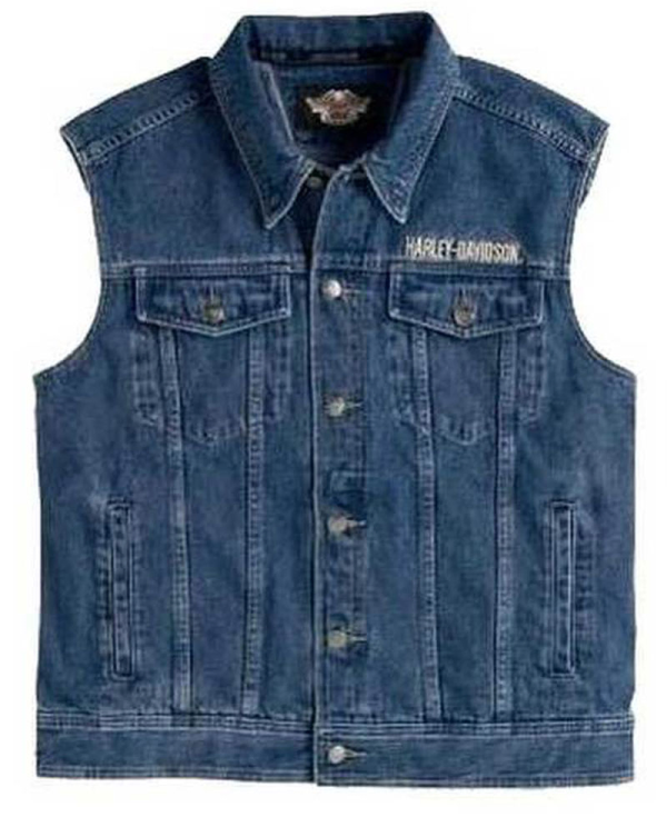 harley davidson denim vest