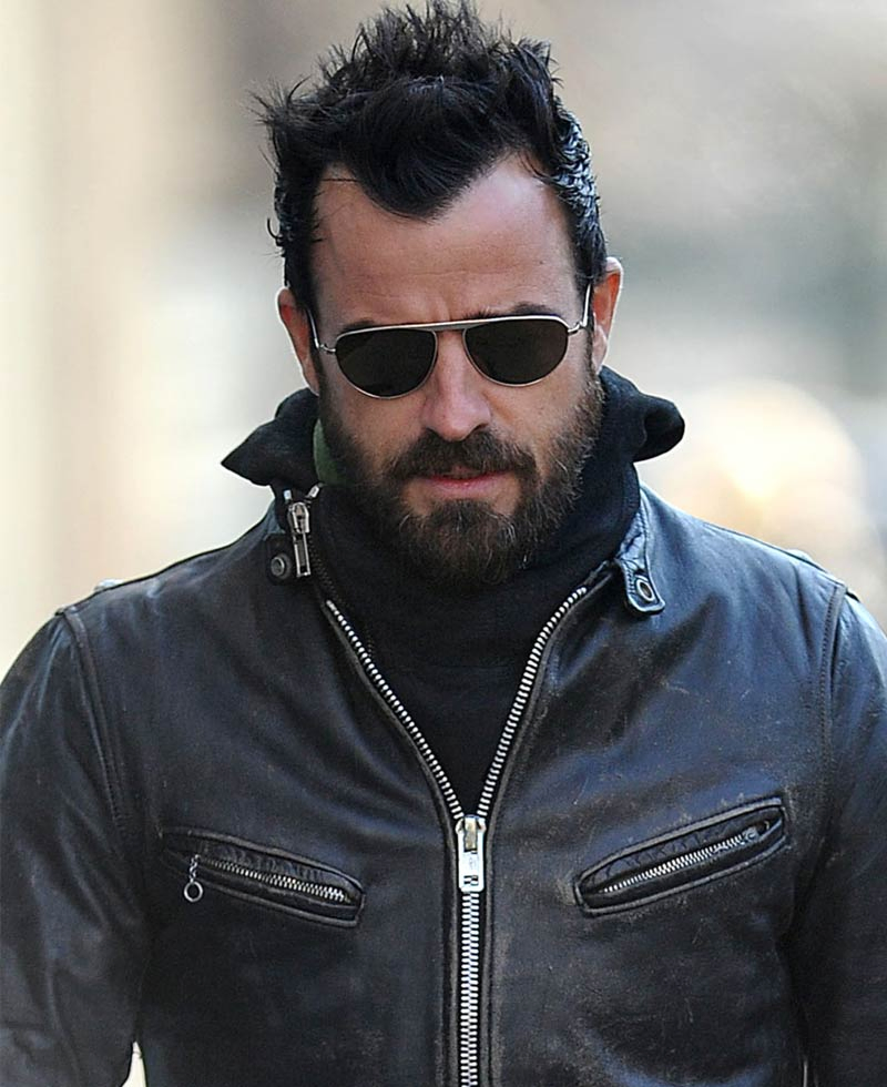 Justin Theroux Black Leather Motorcycle Jacket Justin Theroux Black Leather Motorcycle Jacket - Image 4