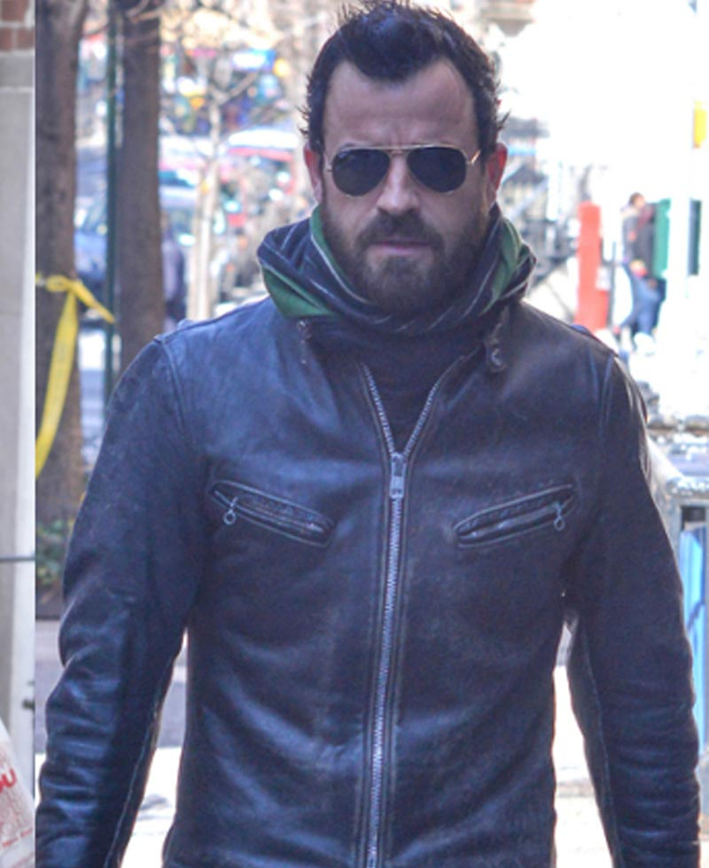 Justin Theroux Black Leather Motorcycle Jacket Justin Theroux Black Leather Motorcycle Jacket - Image 5