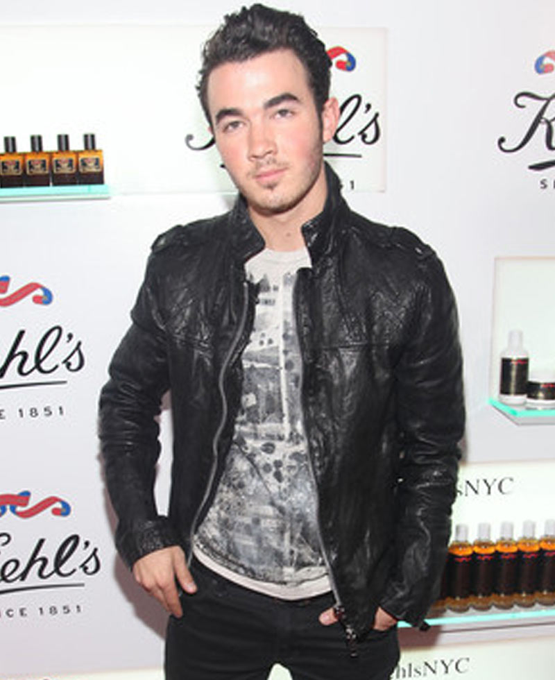 Kevin Jonas Biker Style Black Leather Jacket Kevin Jonas Biker Style Black Leather Jacket - Image 3