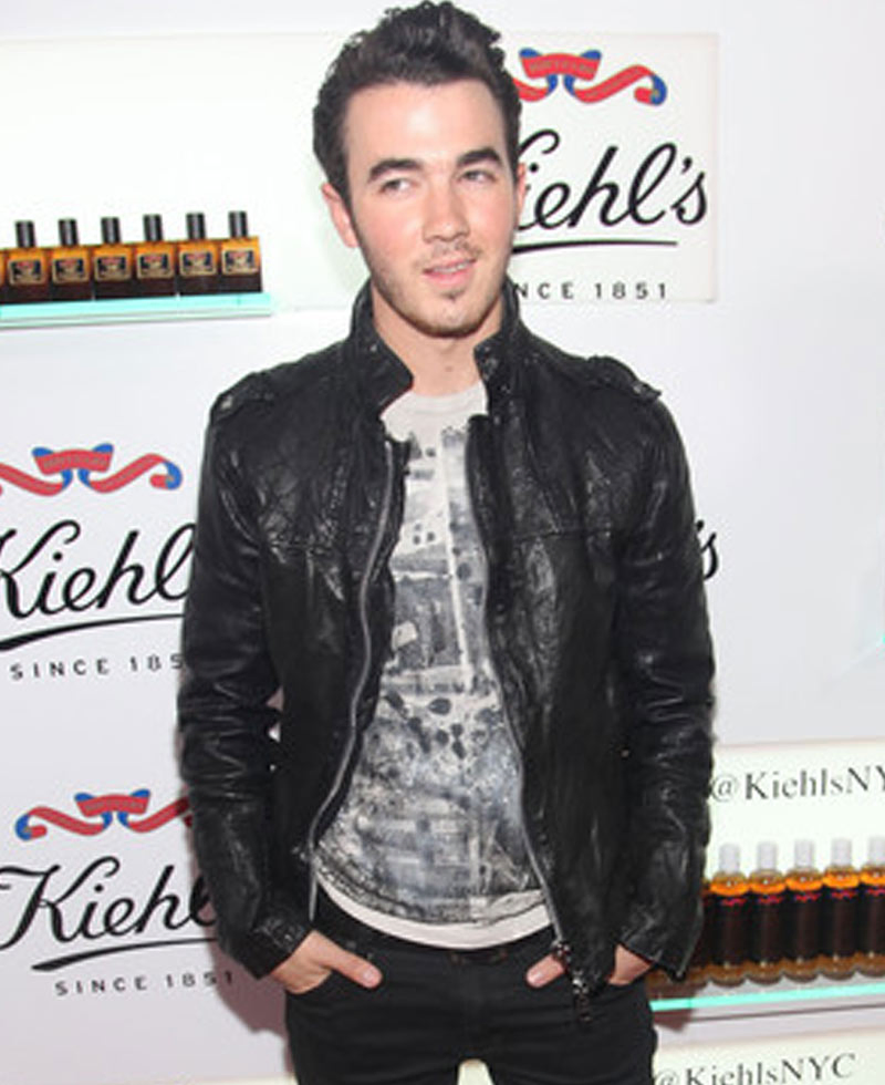 Kevin Jonas Biker Style Black Leather Jacket Kevin Jonas Biker Style Black Leather Jacket - Image 2