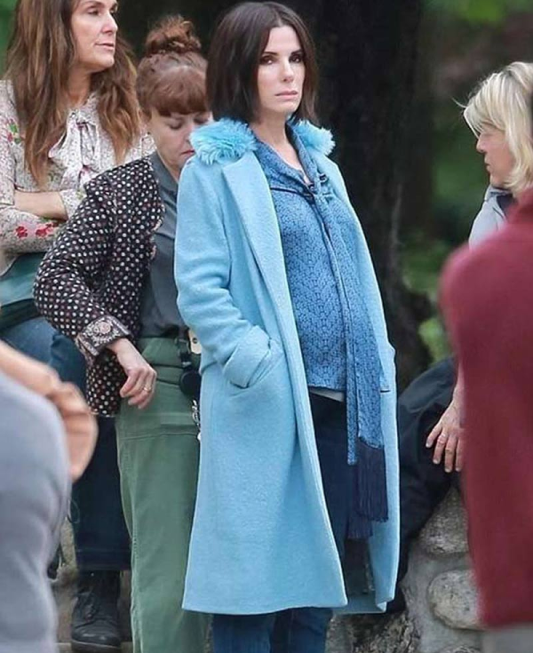 Bird Box Sandra Bullock Blue Coat