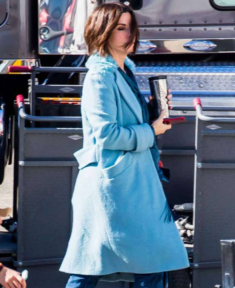 Bird Box Sandra Bullock Blue Coat Bird Box Sandra Bullock Blue Coat - Image 2