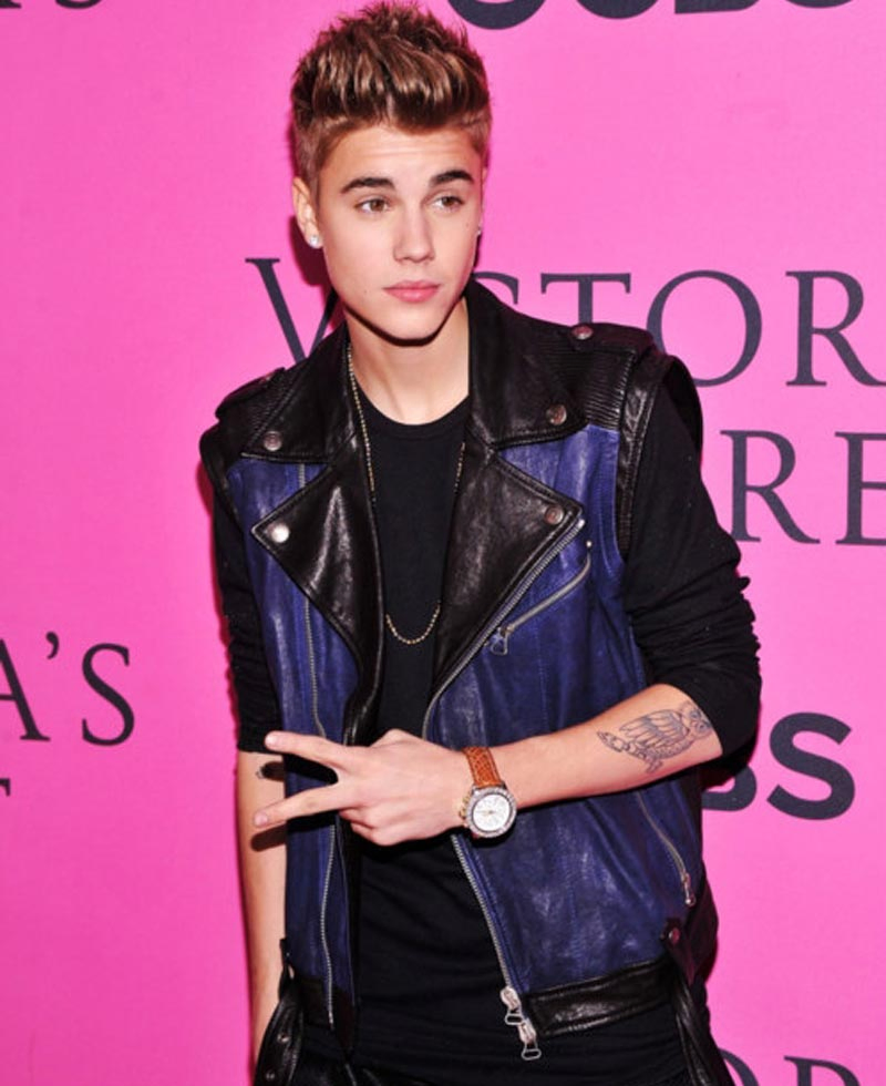 Justin Bieber Blue and Black Leather Vest Justin Bieber Blue and Black Leather Vest - Image 3