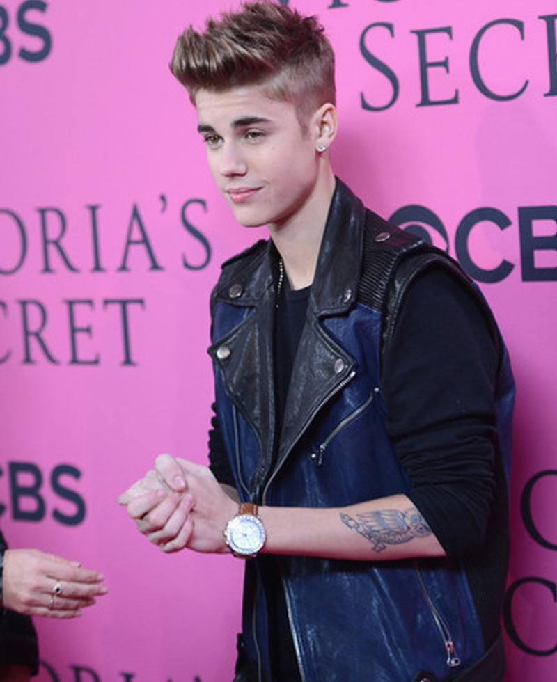 Justin Bieber Blue and Black Leather Vest Justin Bieber Blue and Black Leather Vest - Image 5