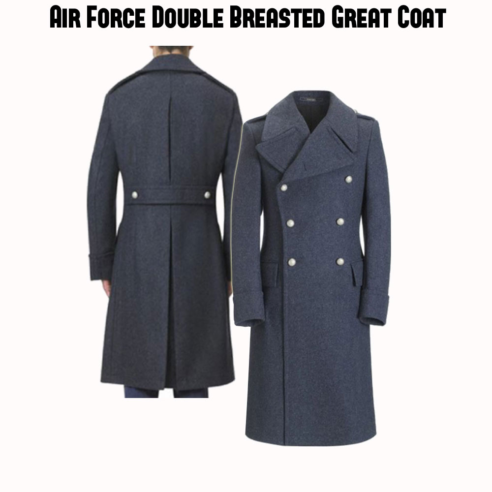 Men's Air Force Grey Wool Great Coat Men's Air Force Grey Wool Great Coat - Image 3