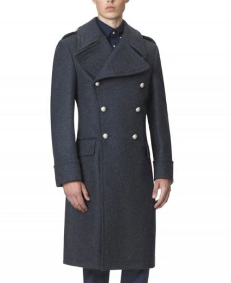 Men's Air Force Grey Wool Great Coat Men's Air Force Grey Wool Great Coat - Image 4