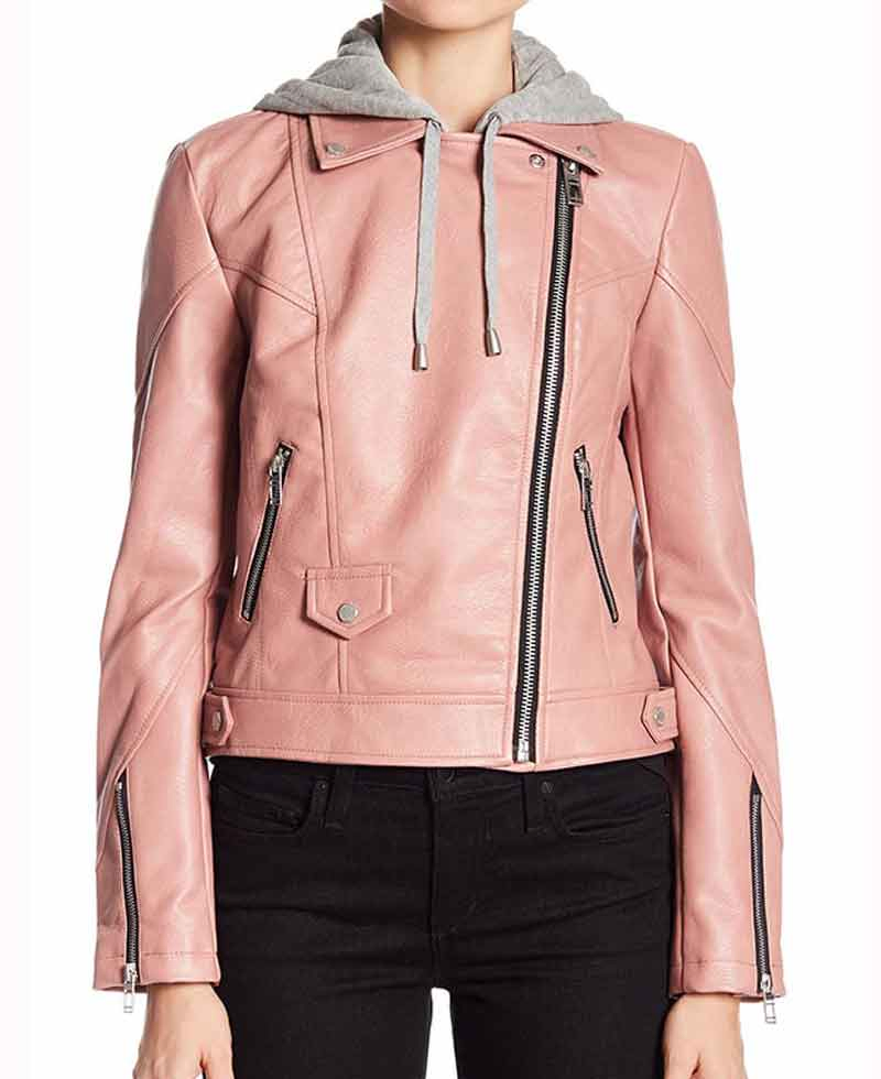 Blue Bloods Marisa Ramirez Biker Pink Leather Jacket
