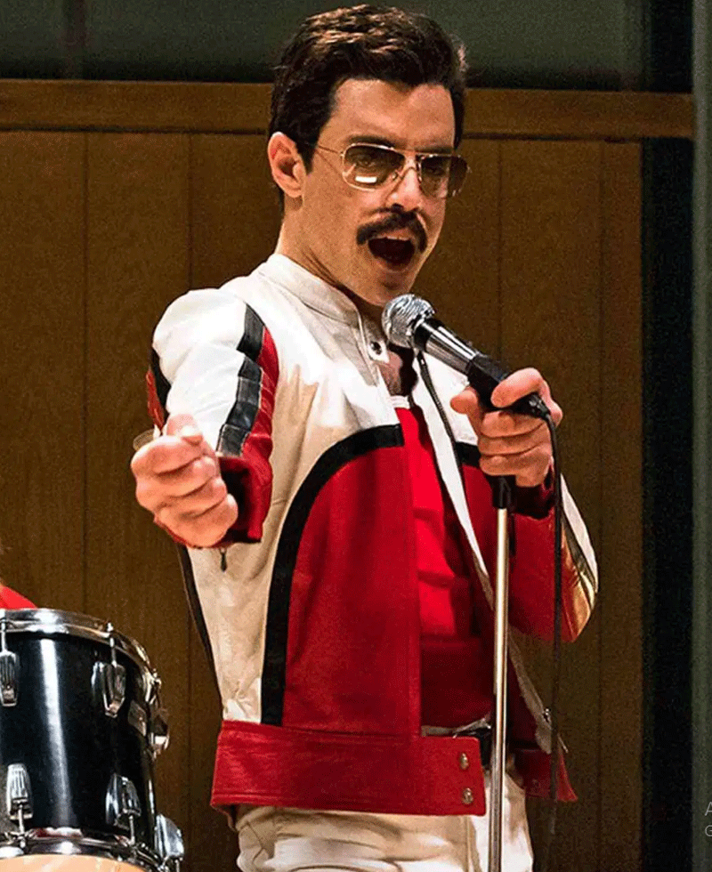 Bohemian Rhapsody Red and White Leather Jacket