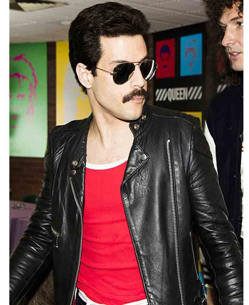 Bohemian Rhapsody Rami Malek Black Leather Jacket