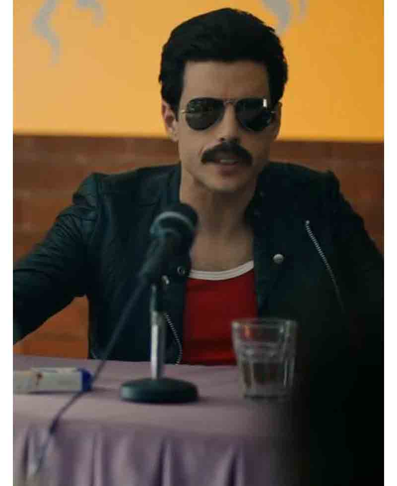 Bohemian Rhapsody Rami Malek Black Leather Jacket Bohemian Rhapsody Rami Malek Black Leather Jacket - Image 2