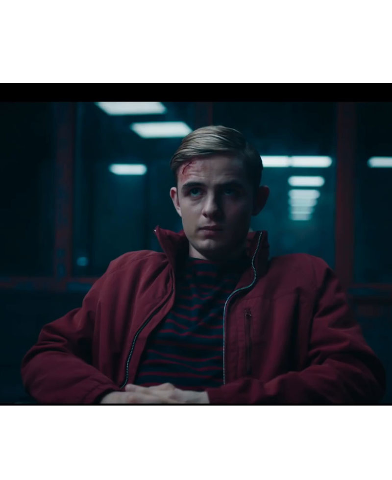 Alex Rider Otto Farrant Bomber Style Red Jacket Alex Rider Otto Farrant Bomber Style Red Jacket - Image 2