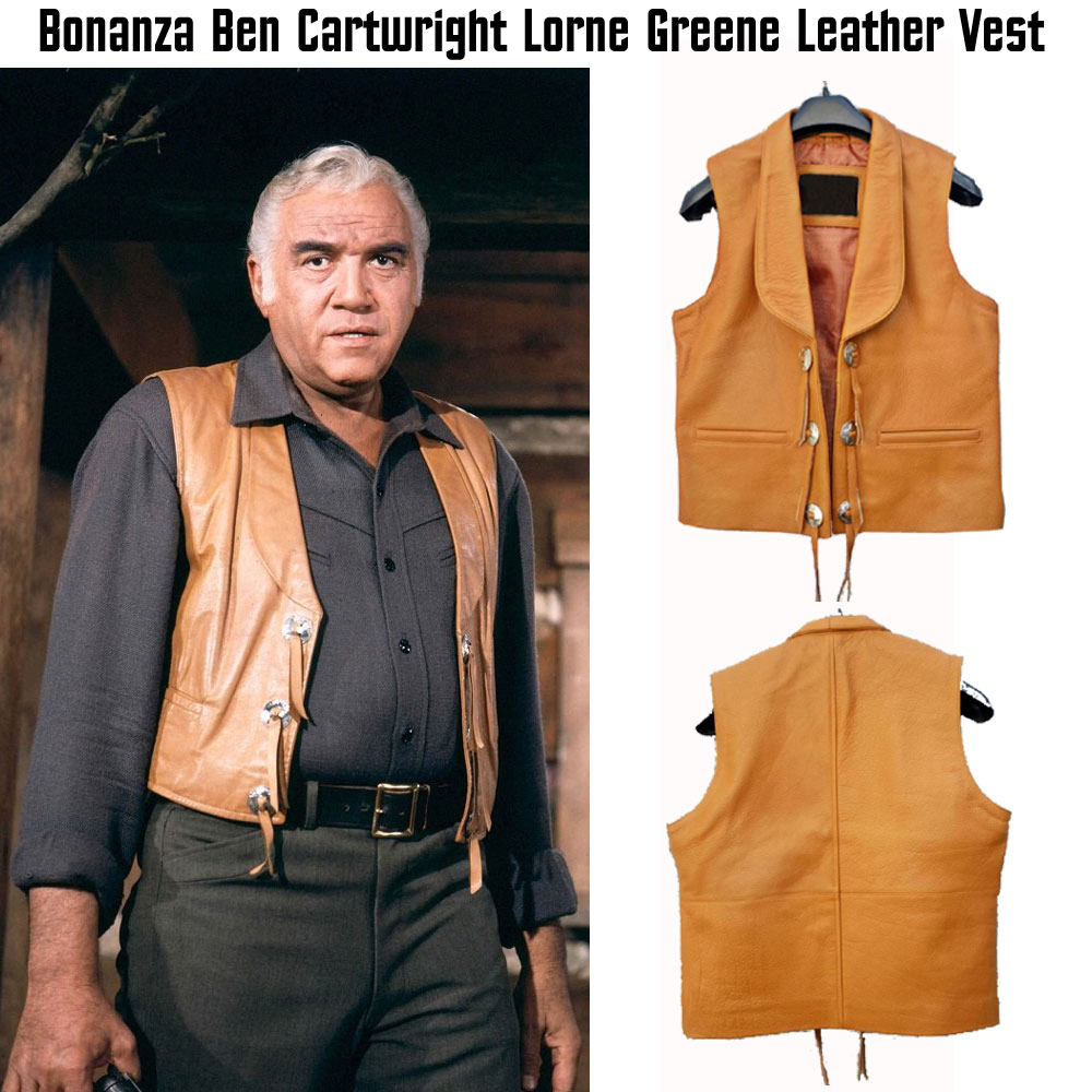 Lorne Greene Bonanza The Silent Killer Vest silent killer ben cartwright leather vest