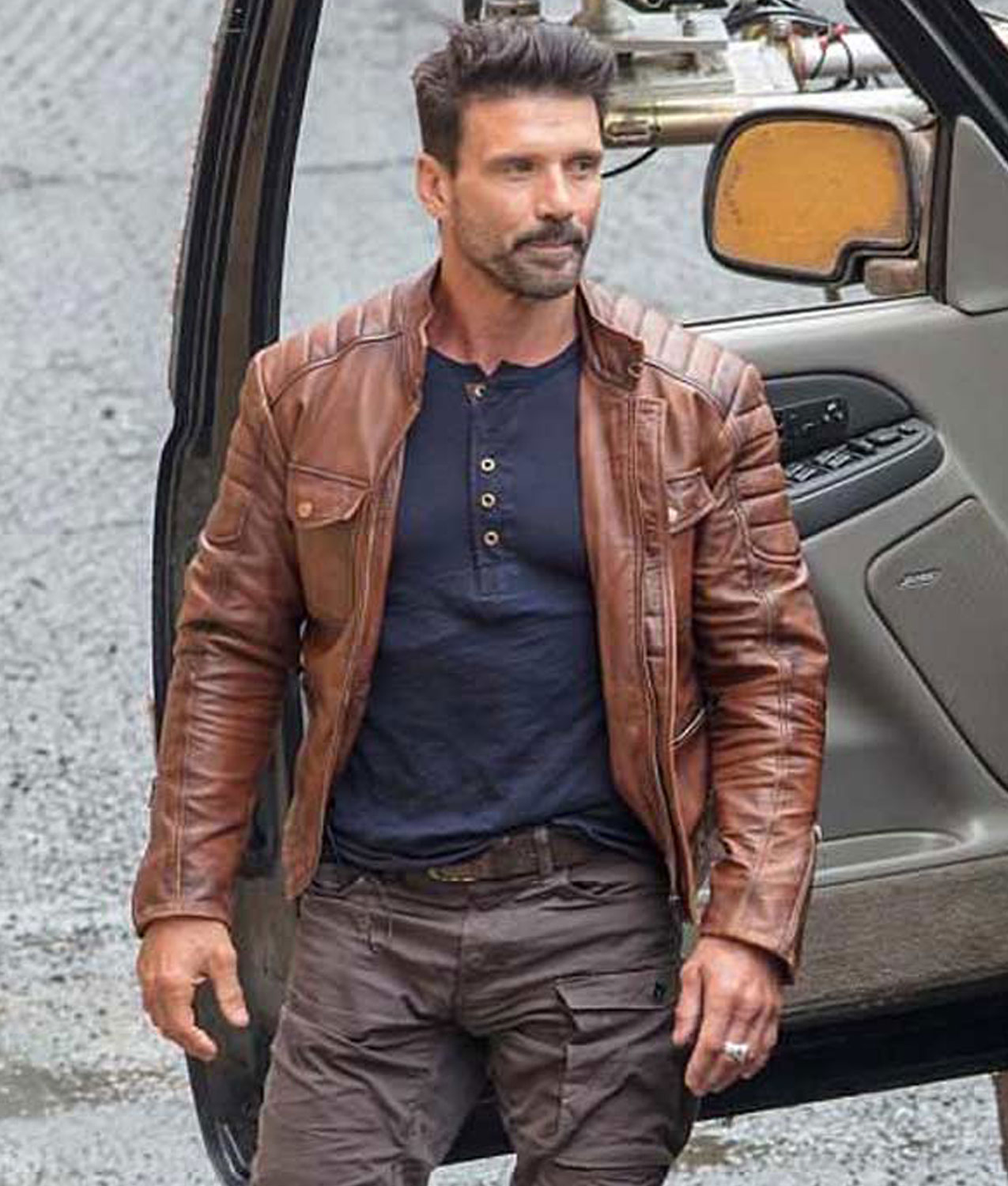 Frank Grillo Boss Level Brown Leather Jacket frank grillo boss level leather jacket