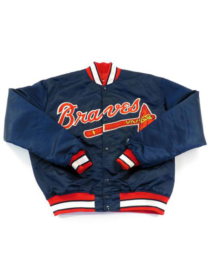 Men's Braves Blue Satin Jacket Men's Braves Blue Satin Jacket