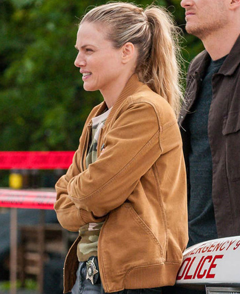 Chicago PD Tracy Spiridakos Brown Cotton Jacket Chicago PD Tracy Spiridakos Brown Cotton Jacket - Image 2
