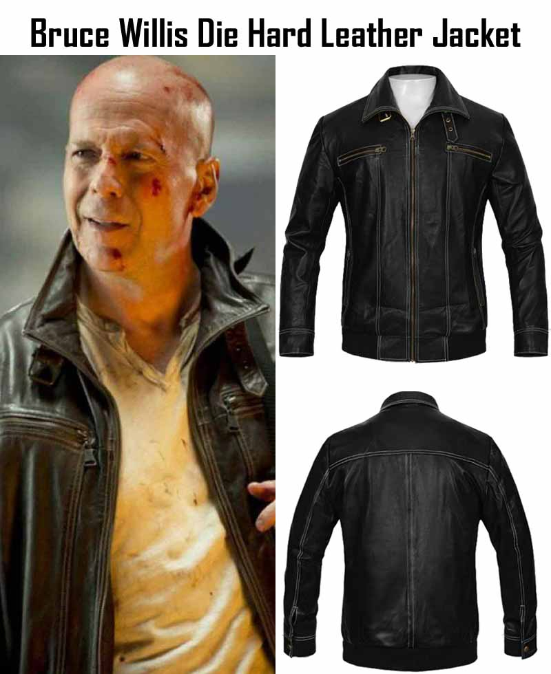 Bruce Willis A Good Day to Die Hard Black Leather Jacket Bruce Willis A Good Day to Die Hard Black Leather Jacket - Image 4