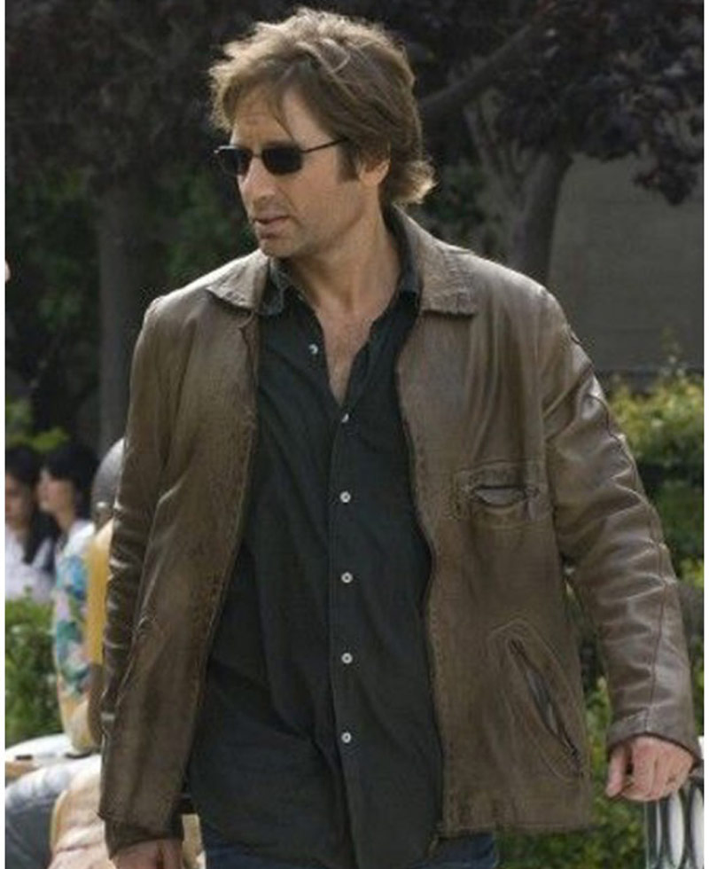Californication Hank Moody Distressed Brown Leather Jacket Californication Hank Moody Distressed Brown Leather Jacket - Image 2