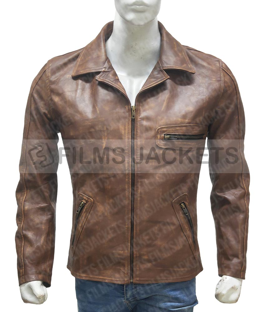Californication Hank Moody Distressed Brown Leather Jacket Californication Hank Moody Distressed Brown Leather Jacket - Image 7