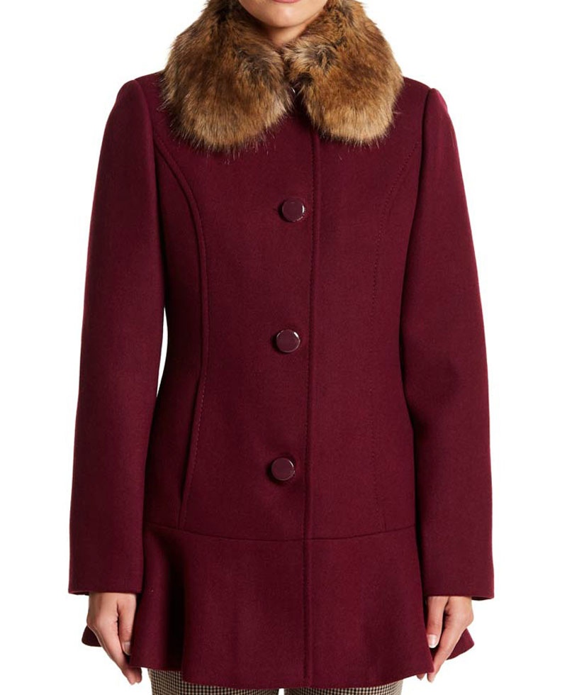Riverdale S04 Camila Mendes Burgundy Wool Coat Riverdale S04 Camila Mendes Burgundy Wool Coat - Image 2
