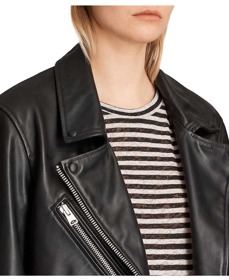 Emily in Paris Camille Razat Black Leather Jacket Emily in Paris Camille Razat Black Leather Jacket - Image 2