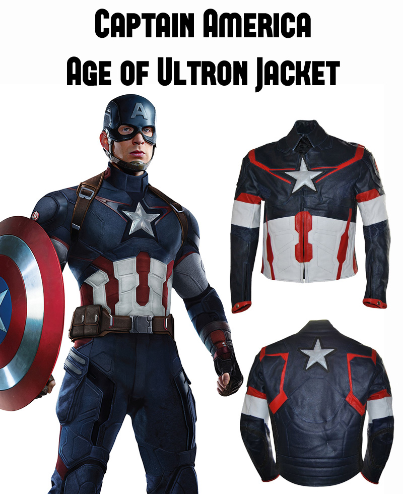 Avengers Age of Ultron Film Captain America Leather Jacket Avengers Age of Ultron Film Captain America Leather Jacket - Image 5