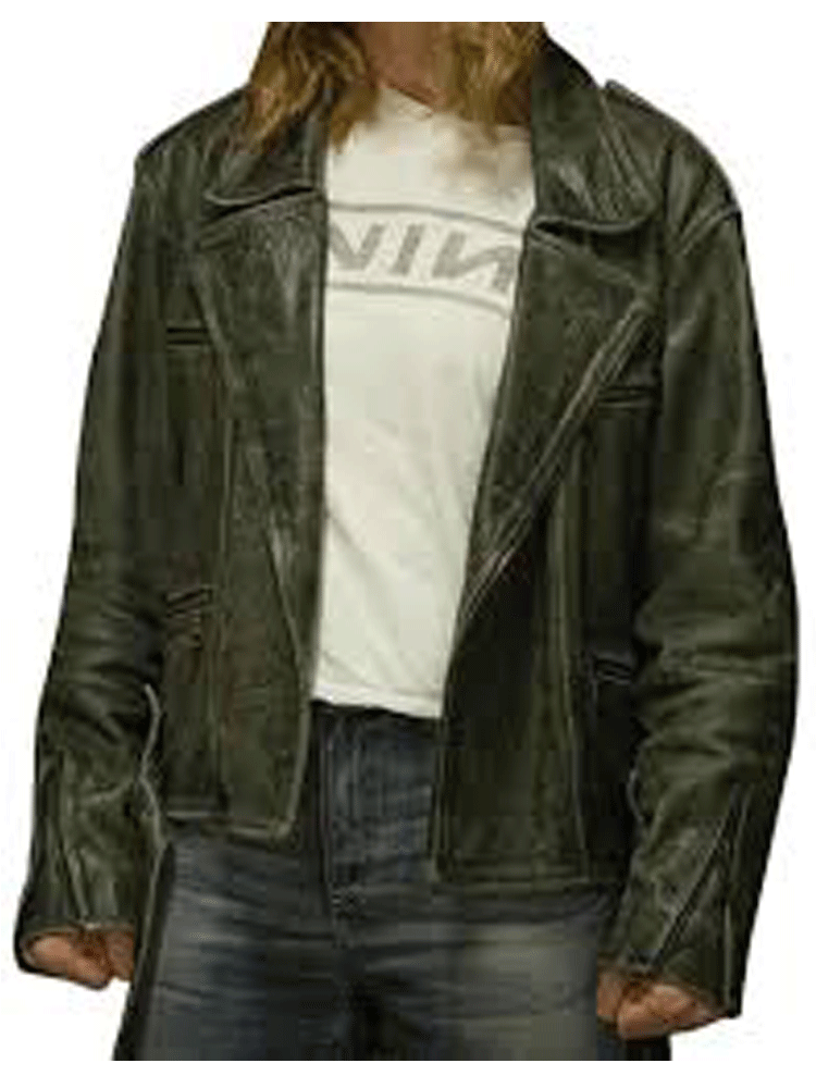 Brie Larson Green Leather Jacket Brie Larson Green Leather Jacket - Image 2