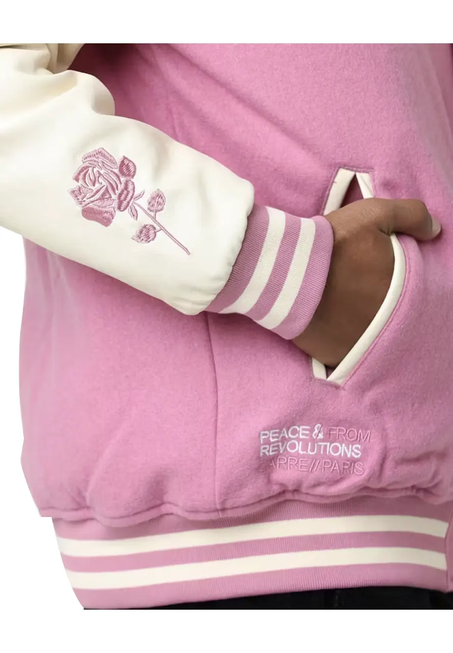Carre Peace Pink Varsity Jacket Carre Peace Pink Varsity Jacket - Image 7