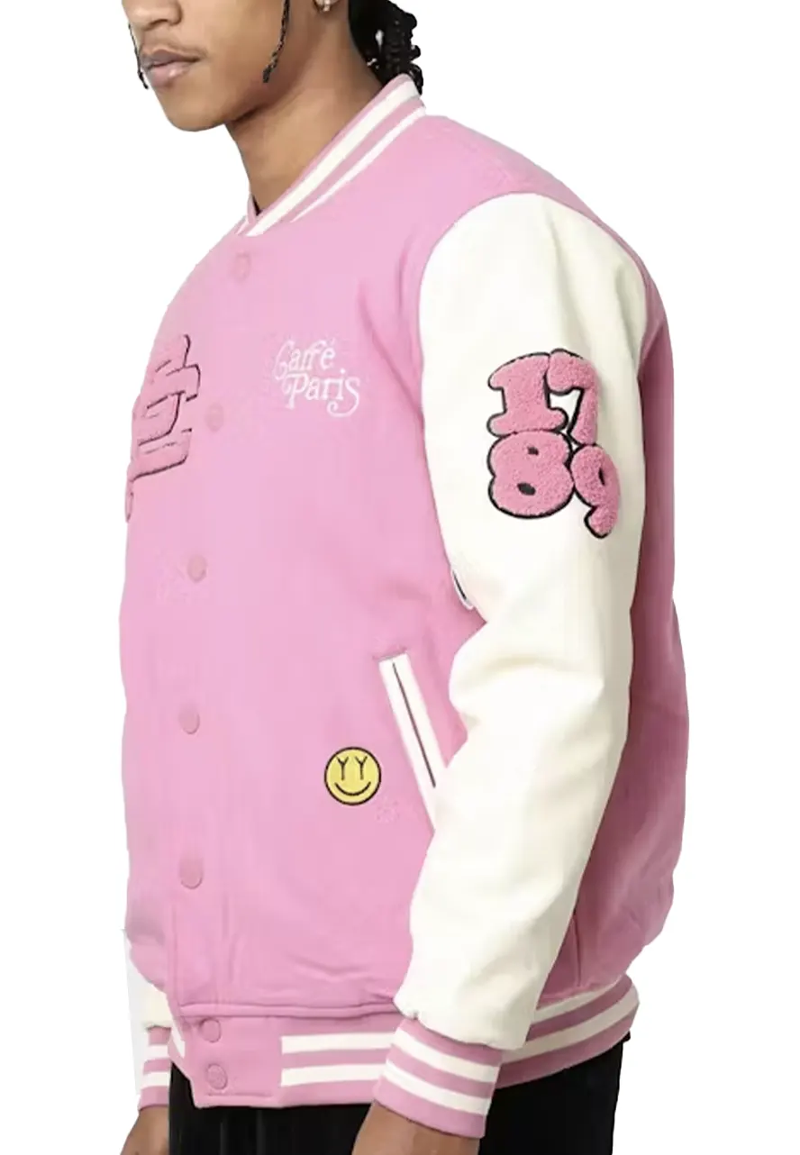 Carre Peace Pink Varsity Jacket Carre Peace Pink Varsity Jacket - Image 4