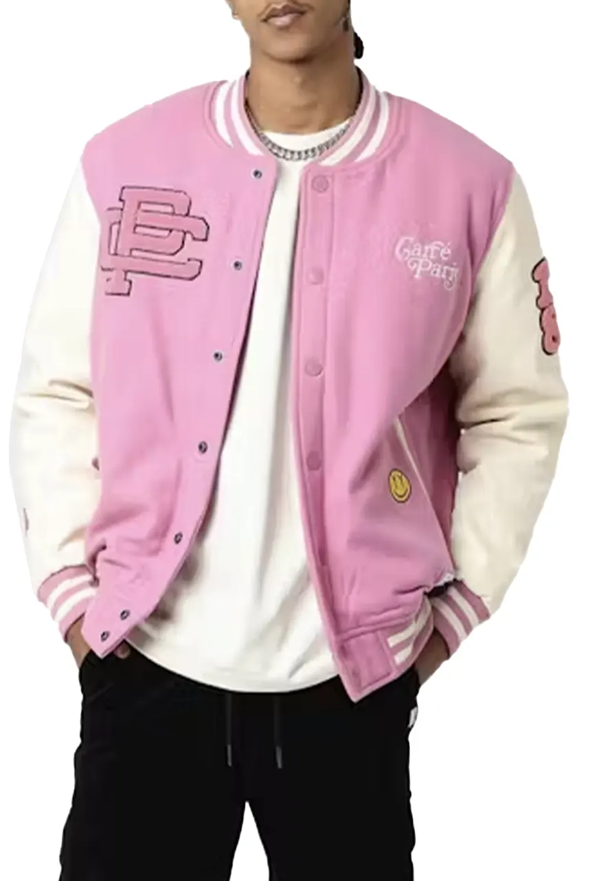 Carre Peace Pink Varsity Jacket Carre Peace Pink Varsity Jacket