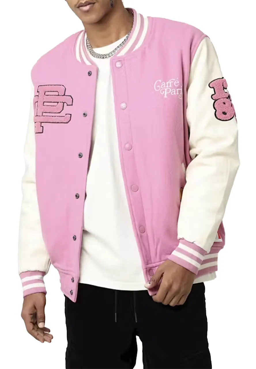 Carre Peace Pink Varsity Jacket Carre Peace Pink Varsity Jacket - Image 5
