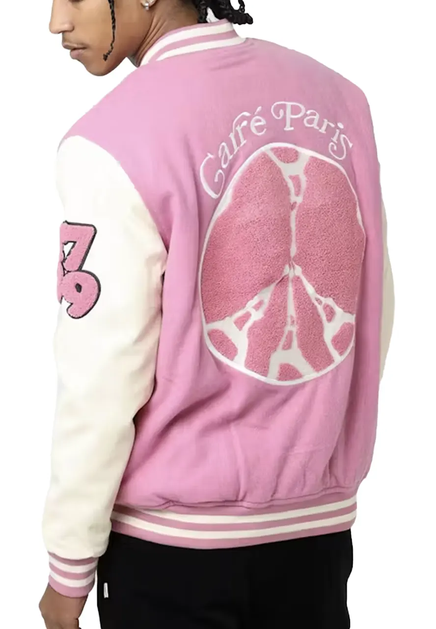 Carre Peace Pink Varsity Jacket Carre Peace Pink Varsity Jacket - Image 2