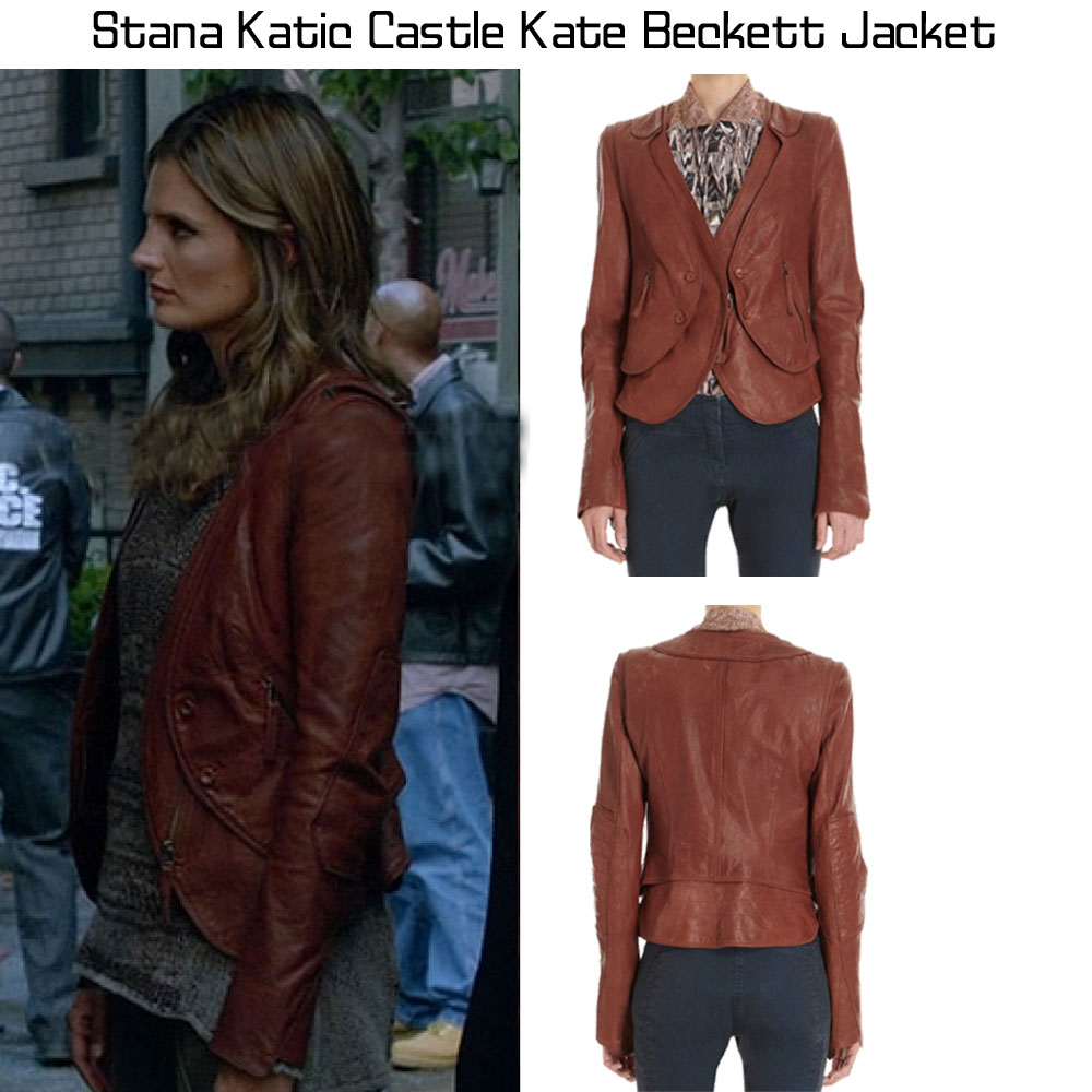 Castle Season 6 Kate’s Brown Leather Jacket Castle Season 6 Kate’s Brown Leather Jacket - Image 4