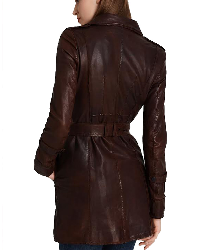 Kate Beckett Castle Stana Katic Belted Leather Jacket Kate Beckett Castle Stana Katic Belted Leather Jacket - Image 2