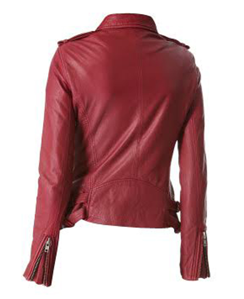 Kate Beckett Castle Stana Katic Red Leather Jacket Kate Beckett Castle Stana Katic Red Leather Jacket - Image 2
