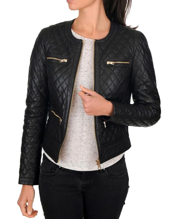 Women's Casual Wear Black Quilted Jacket