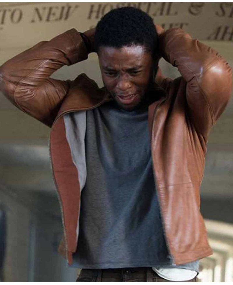 Chadwick Boseman Message From The King Brown Leather Jacket Chadwick Boseman Message From The King Brown Leather Jacket - Image 3