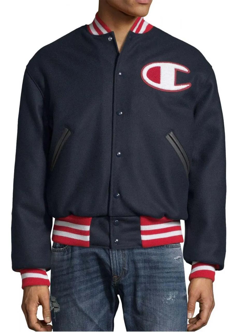 Champion Exclusive Life Blue Varsity Jacket Champion Exclusive Life Blue Varsity Jacket