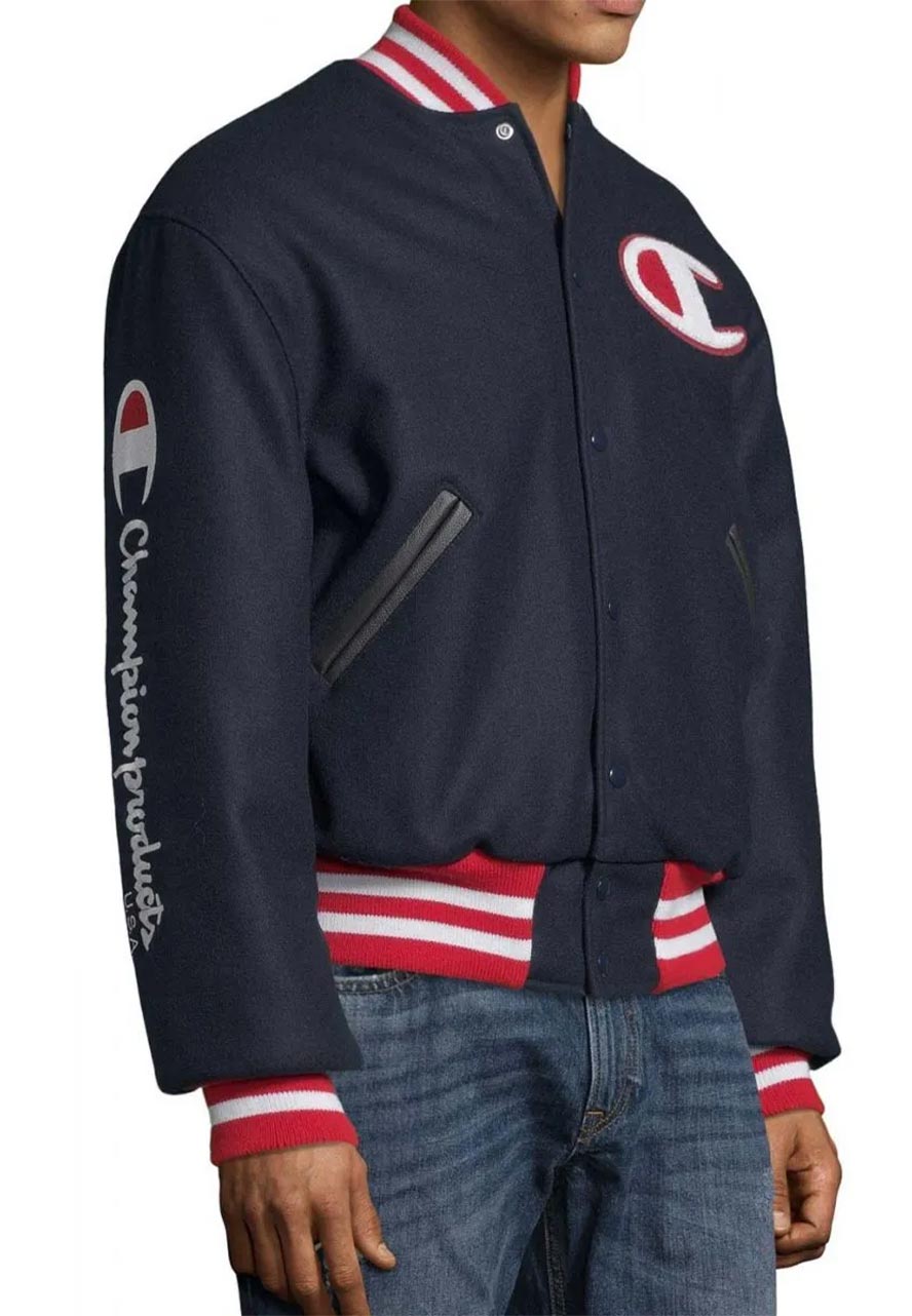 Champion Exclusive Life Blue Varsity Jacket Champion Exclusive Life Blue Varsity Jacket - Image 3