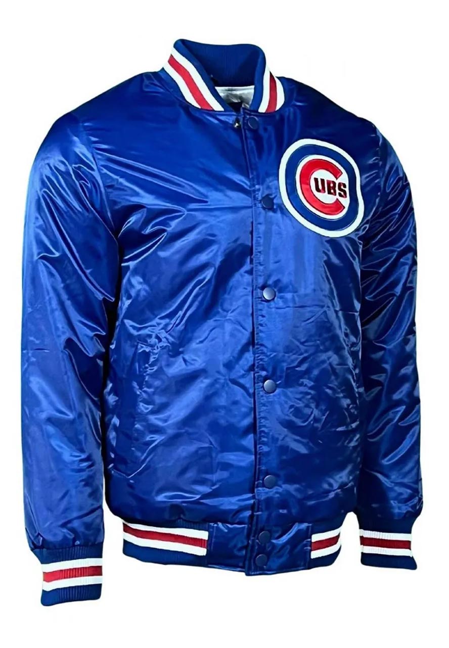 Chicago Cubs Blue Satin Jacket Chicago Cubs Blue Satin Jacket - Image 3