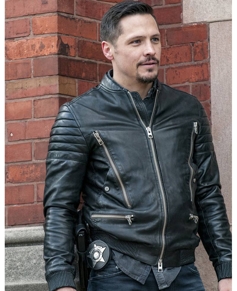 Chicago PD Nick Wechsler Motorcycle Leather Jacket Chicago PD Nick Wechsler Motorcycle Leather Jacket - Image 2