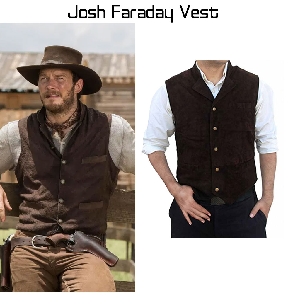 Chris Pratt The Magnificent Seven Brown Vest Chris Pratt The Magnificent Seven Brown Vest - Image 3