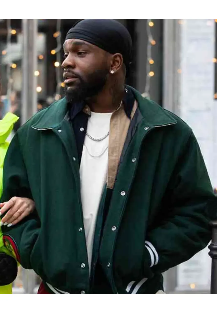 Christmas Flow Tayc Green Bomber Jacket Christmas Flow Tayc Green Bomber Jacket - Image 2