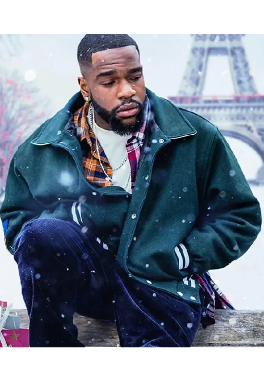 Christmas Flow Tayc Green Bomber Jacket Christmas Flow Tayc Green Bomber Jacket - Image 3