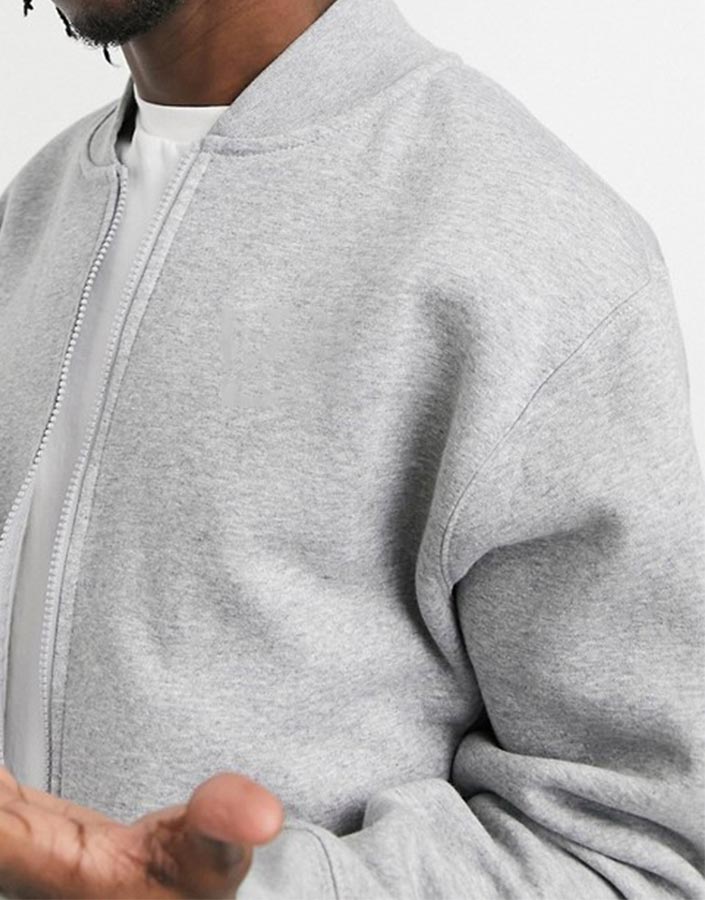 Club Bomber Grey Jacket Club Bomber Grey Jacket - Image 3