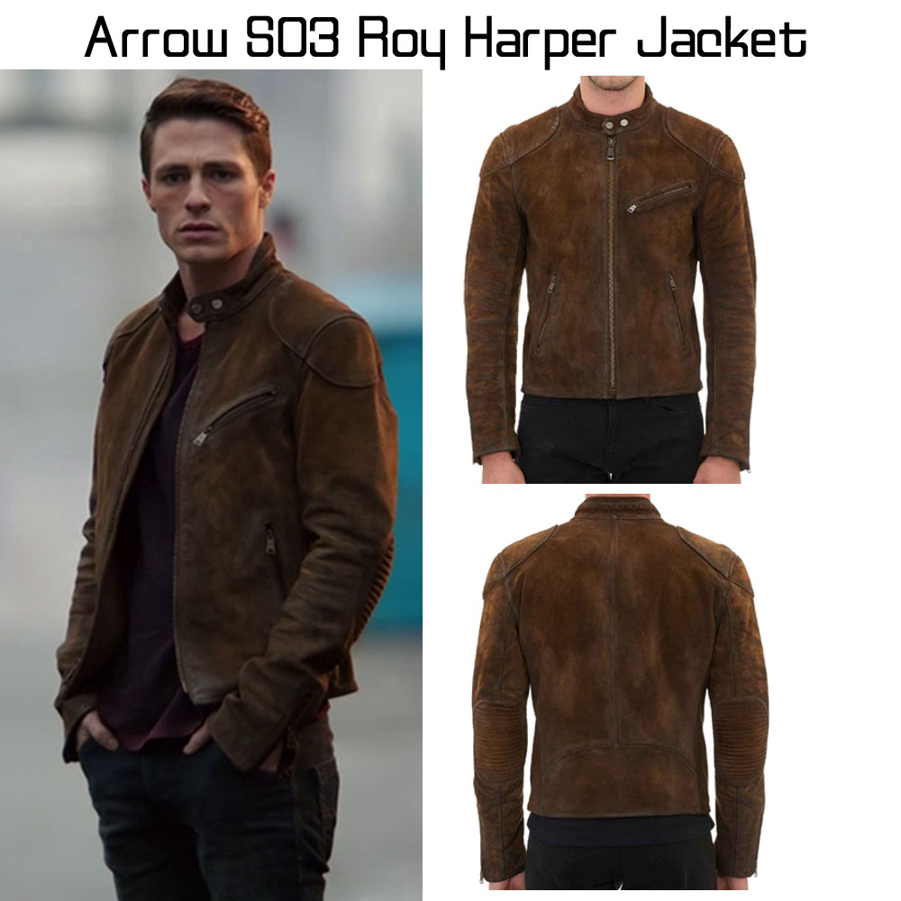 Colton Haynes Arrow Season 3 Cafe Racer Jacket Colton Haynes Arrow Season 3 Cafe Racer Jacket - Image 7