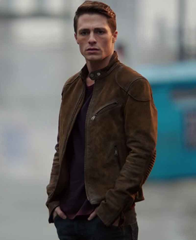 Colton Haynes Arrow Season 3 Cafe Racer Jacket Colton Haynes Arrow Season 3 Cafe Racer Jacket - Image 4
