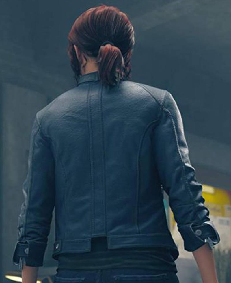 Control Black Leather Jacket Control Black Leather Jacket - Image 4