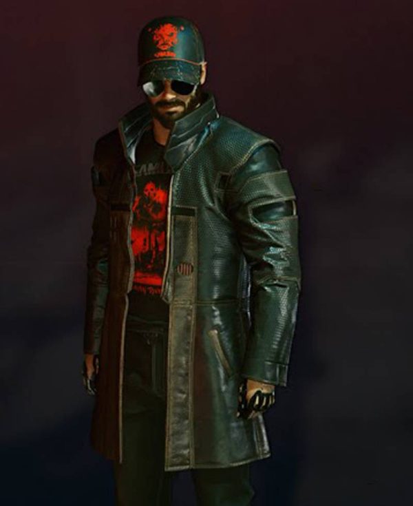 brown leather coat